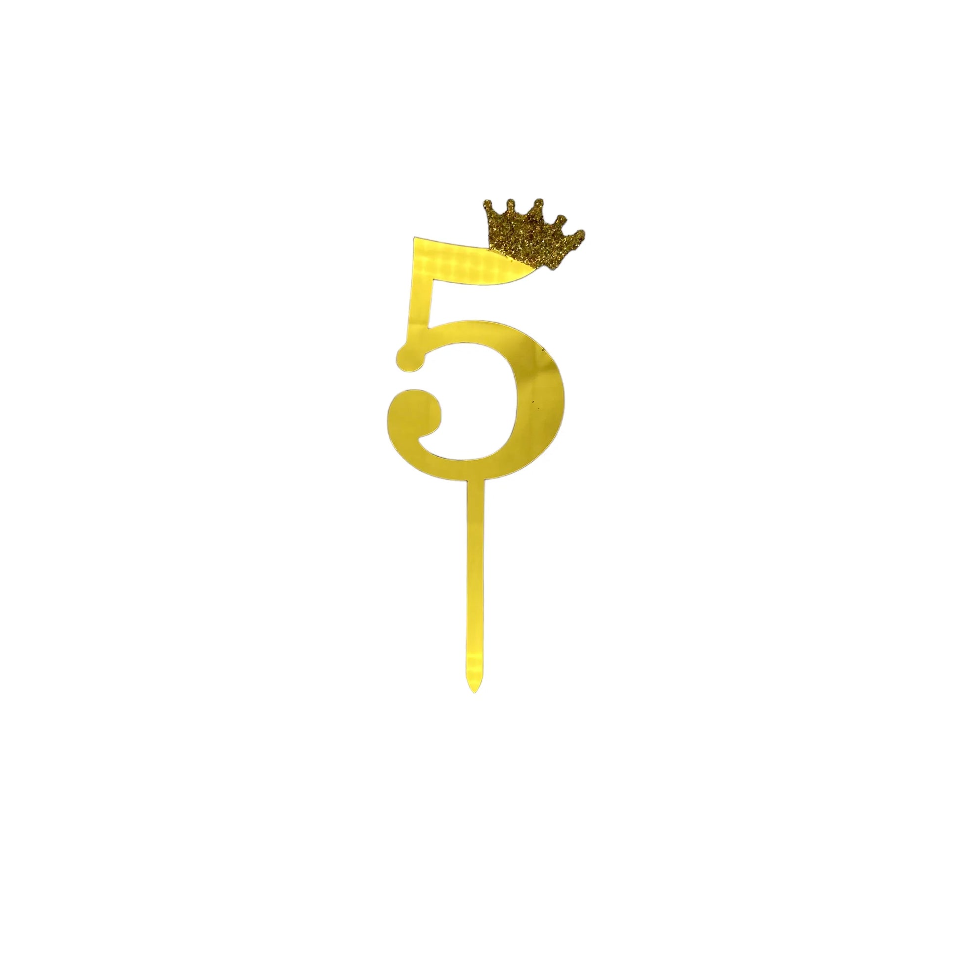 Número con corona dorado cinco