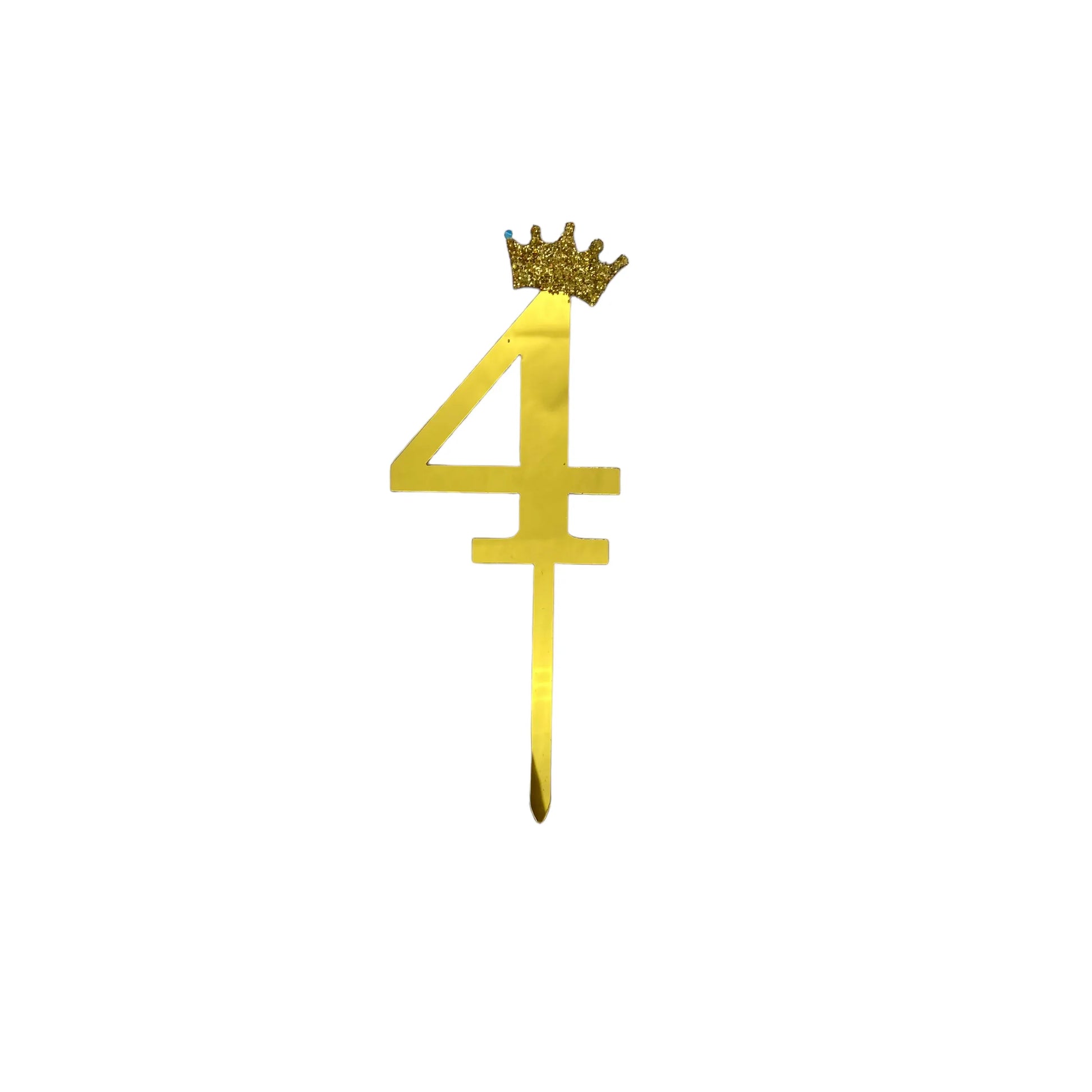 Número con corona dorado cuatro