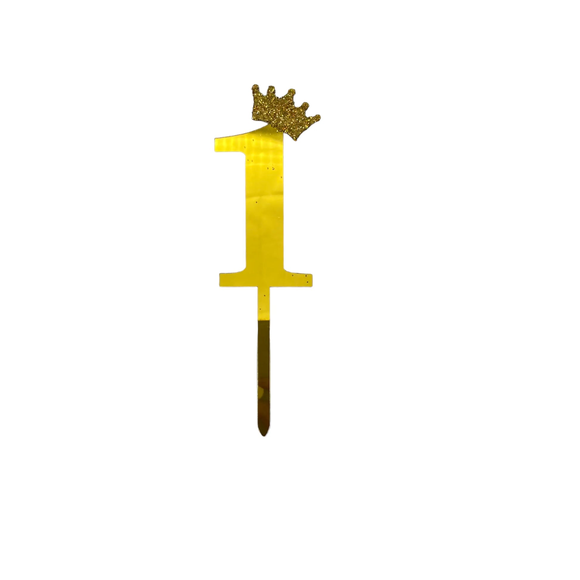 Número con corona dorado uno