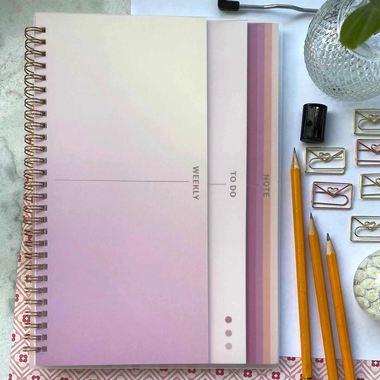 Planner color 3 capas rosado