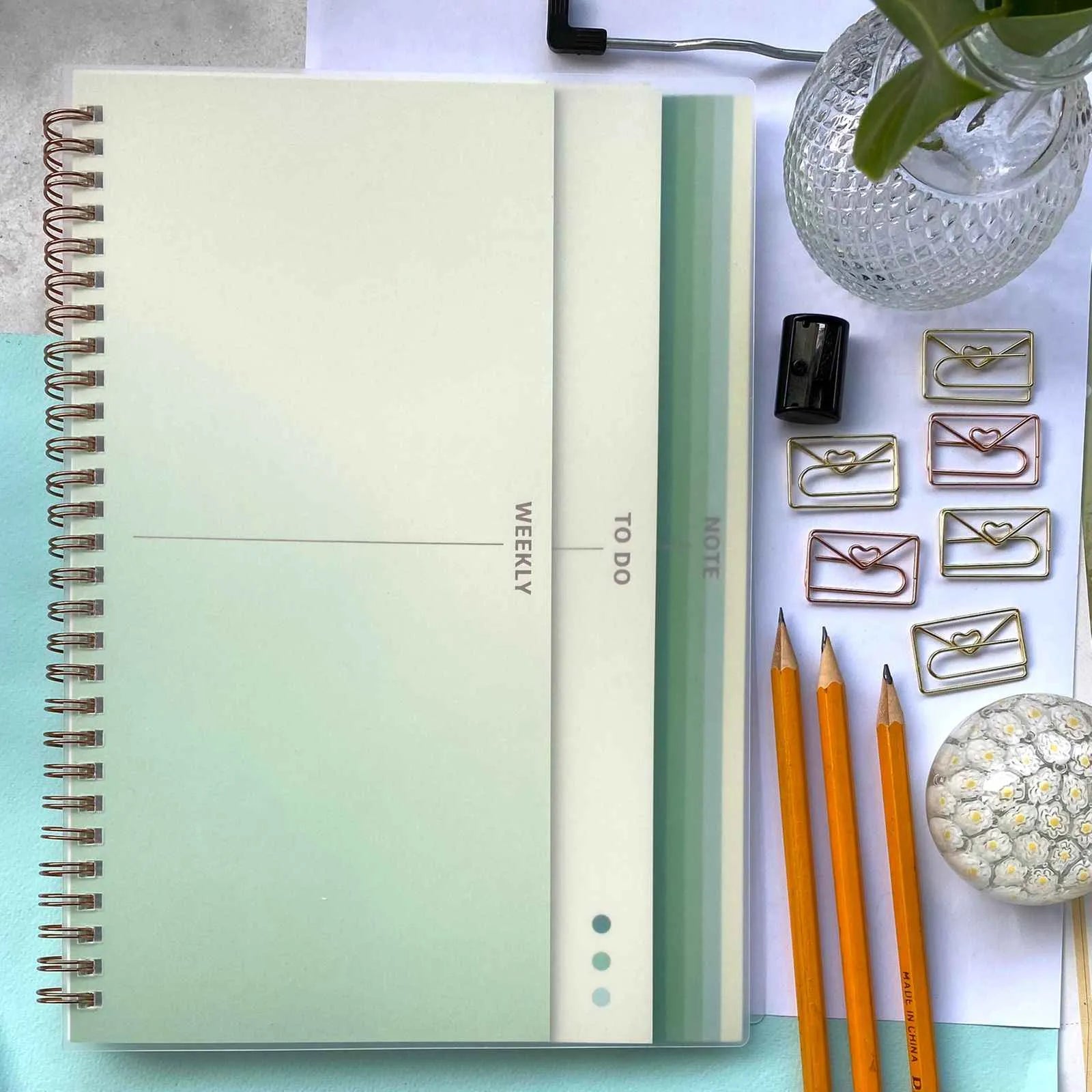 Planner color 3 capas verde