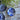Platito redondo XS azul pintado racimo