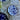 Plato azul diseño M blanco flores grandes azules