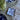 Plato cuadrado S azul pintado florcitas y ramas