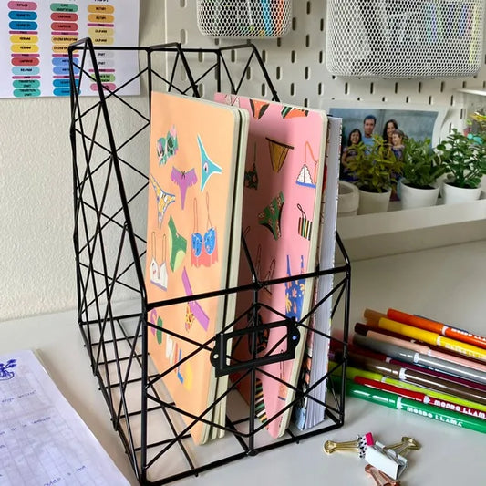 Porta cuaderno doble negro