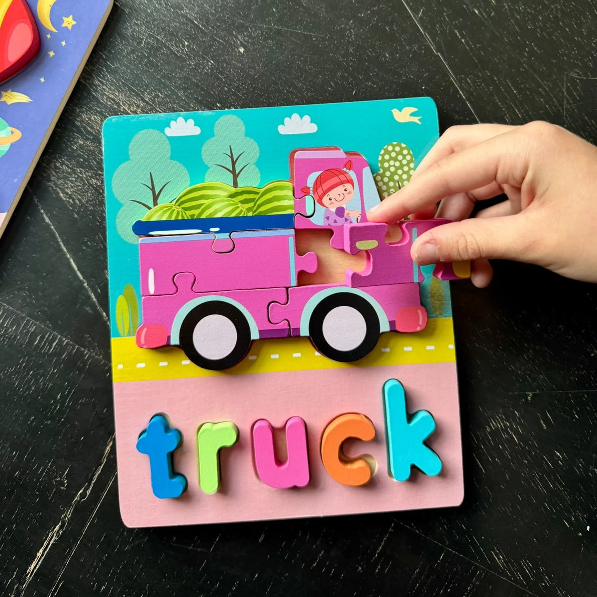 Puzzle S madera transportes