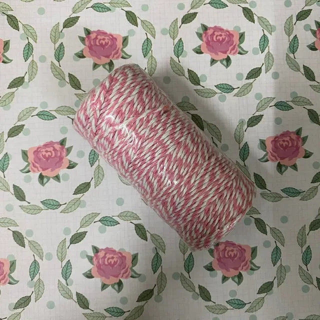 Rollo hilo algodón 2 colores rosado