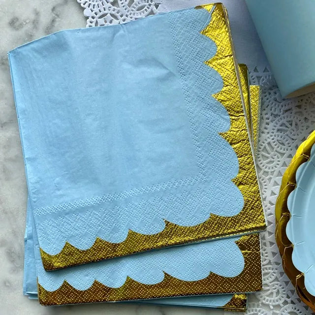 Servilletas papel borde dorado