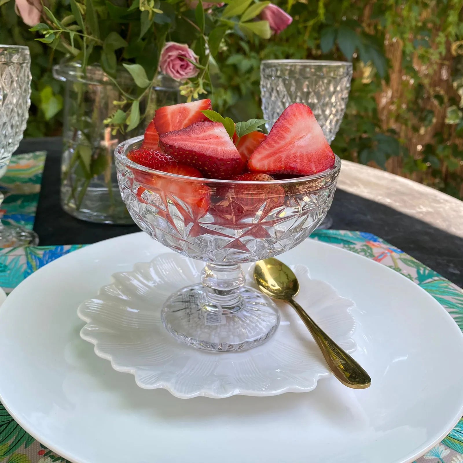 Set 4 copas de vidrio postre