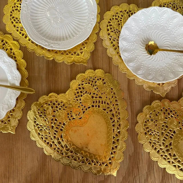 Set blondas doradas corazón
