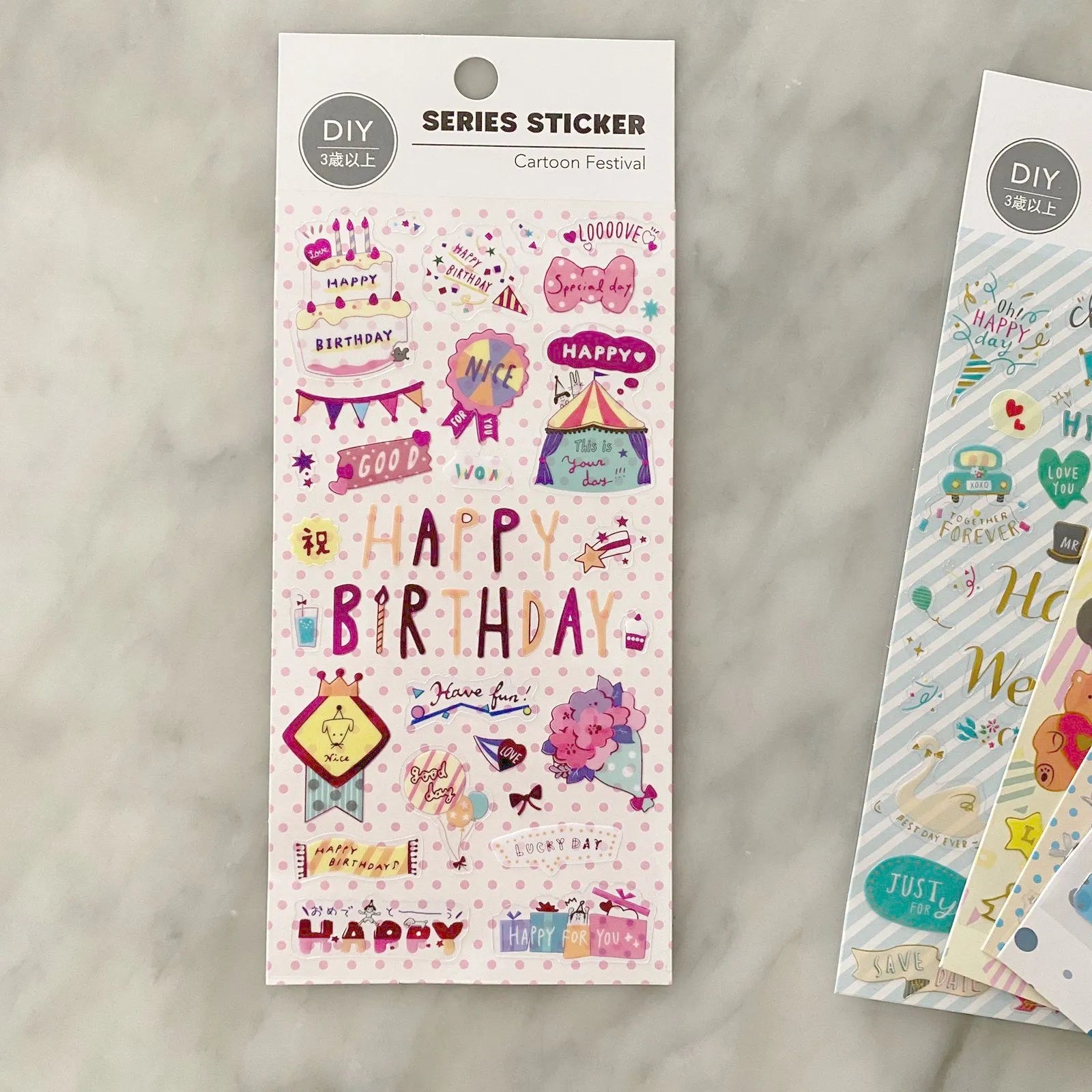 Stickers happy birthday colores