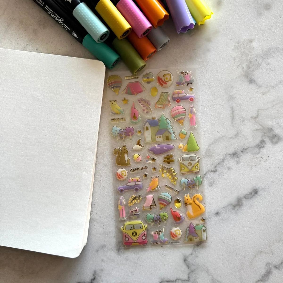Stickers transparentes con dorado