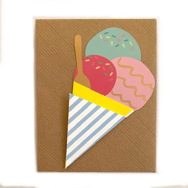Tarjeta troquelada colores pasteles helado