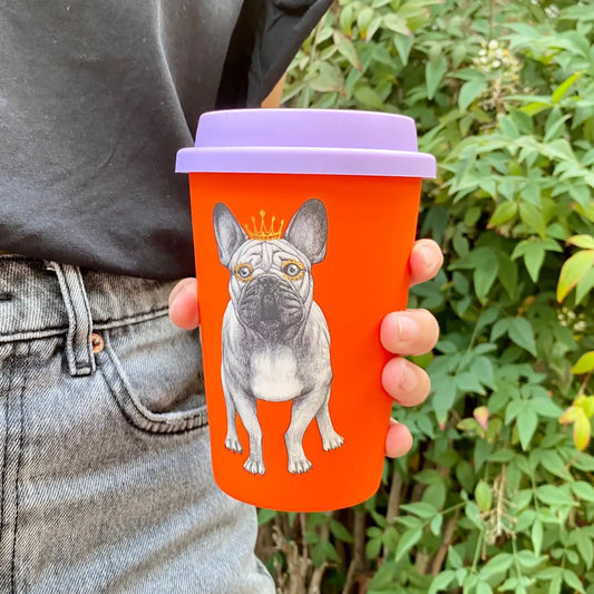 Vaso con tapa perro rojo